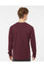 Tultex 291 Mens Jersey Long Sleeve Crewneck T-Shirt Burgundy Model Back