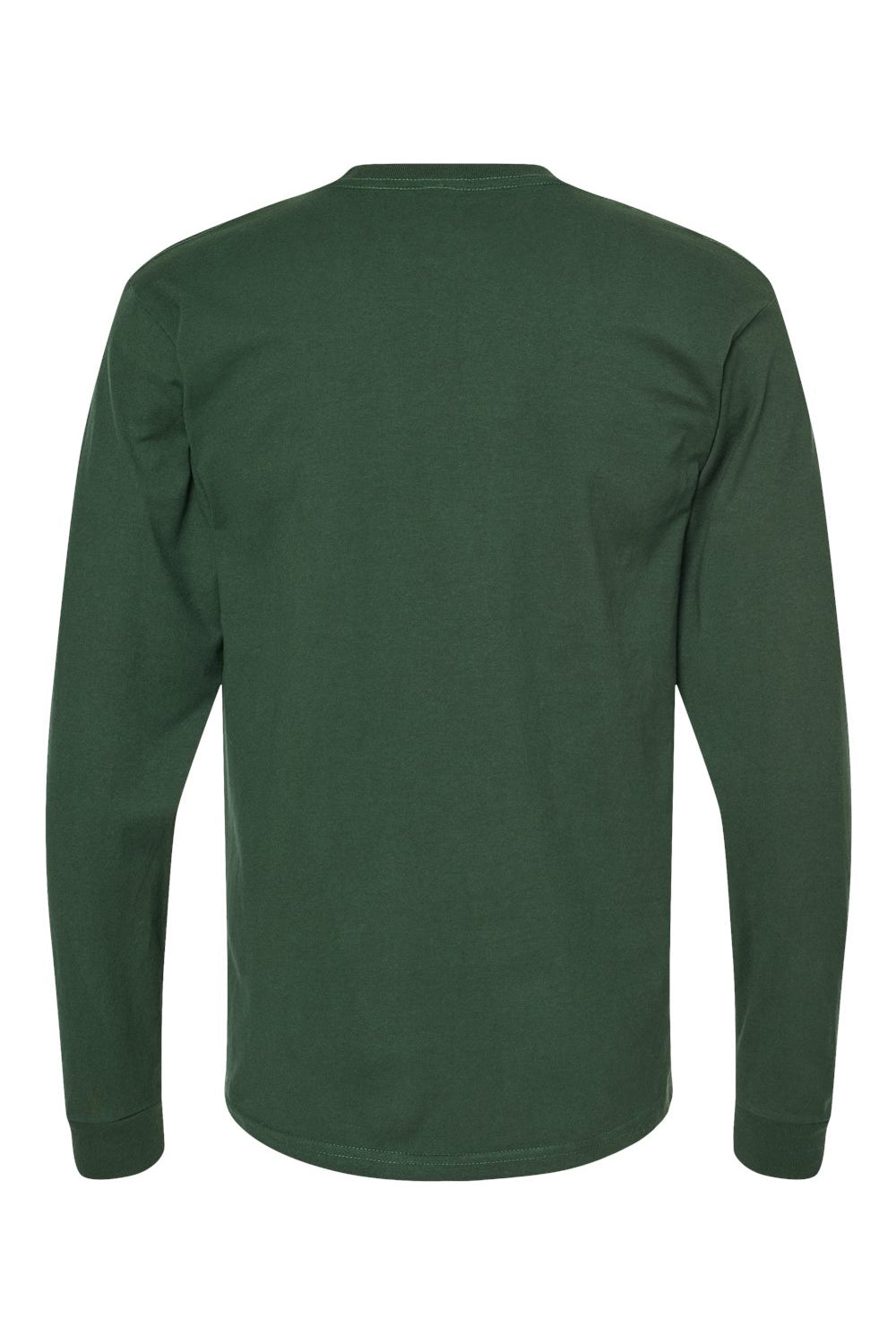 Tultex 291 Mens Jersey Long Sleeve Crewneck T-Shirt Hunter Green Flat Back