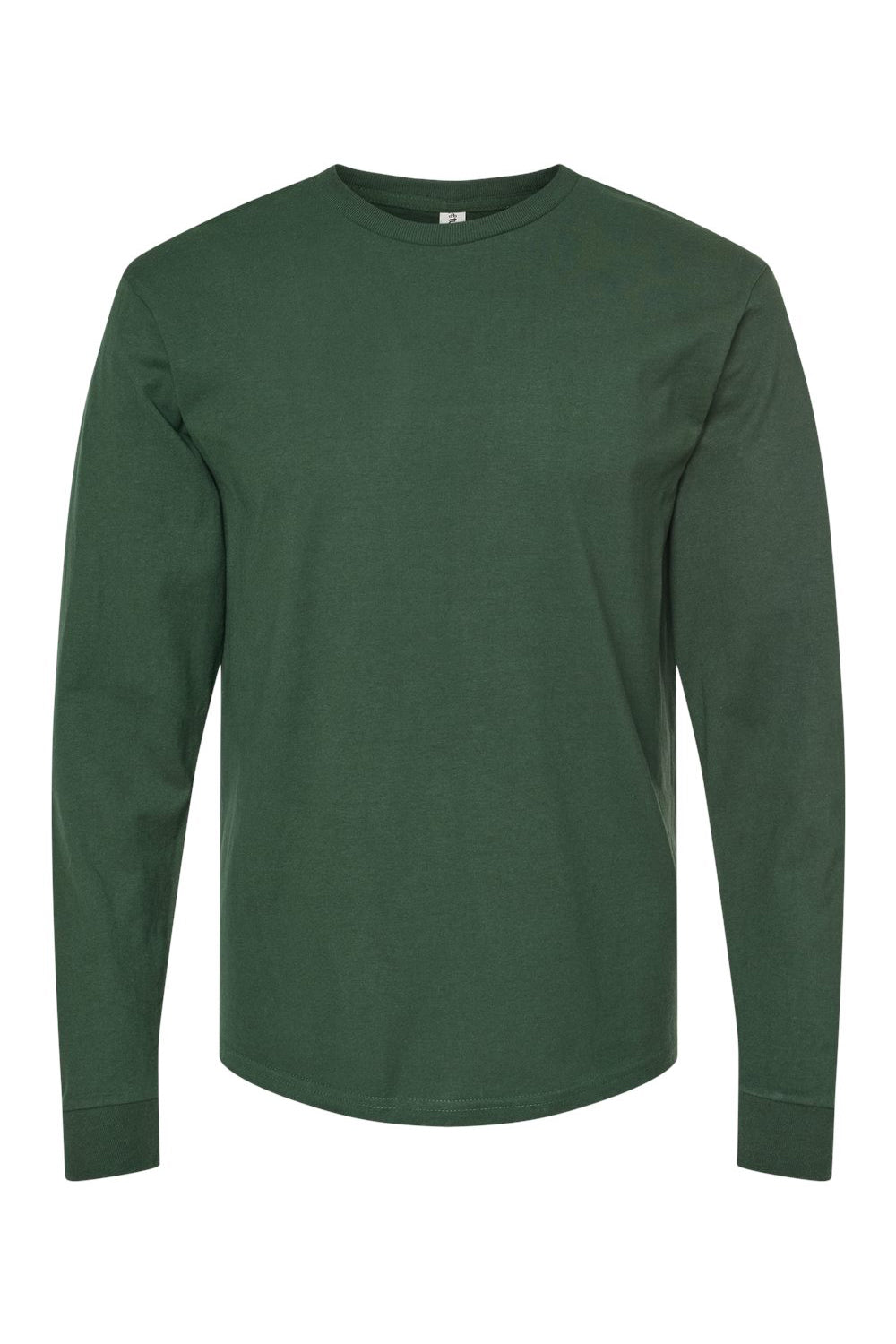 Tultex 291 Mens Jersey Long Sleeve Crewneck T-Shirt Hunter Green Flat Front