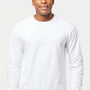 Tultex Mens Jersey Long Sleeve Crewneck T-Shirt - White