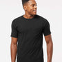 Tultex Mens Jersey Short Sleeve Crewneck T-Shirt w/ Pocket - Black - NEW