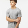 Tultex Mens Jersey Short Sleeve Crewneck T-Shirt w/ Pocket - Heather Grey - NEW