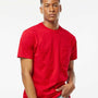 Tultex Mens Jersey Short Sleeve Crewneck T-Shirt w/ Pocket - Red - NEW