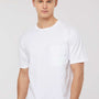 Tultex Mens Jersey Short Sleeve Crewneck T-Shirt w/ Pocket - White