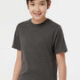 Tultex Youth Jersey Short Sleeve Crewneck T-Shirt - Heather Charcoal Grey - Closeout