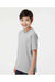Tultex 295 Youth Jersey Short Sleeve Crewneck T-Shirt Heather Grey Model Side