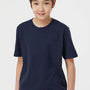 Tultex Youth Jersey Short Sleeve Crewneck T-Shirt - Navy Blue