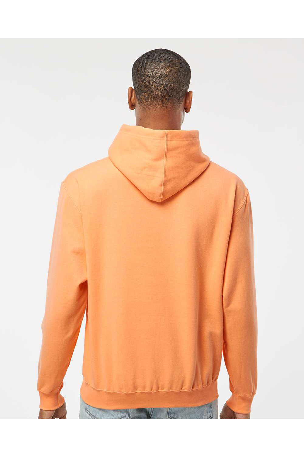 Tultex 320 Mens Fleece Hooded Sweatshirt Hoodie Cantaloupe Orange Model Back