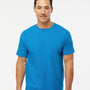 M&O Mens Gold Soft Touch Short Sleeve Crewneck T-Shirt - Turquoise Blue - NEW
