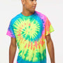 Colortone Mens Short Sleeve Crewneck T-Shirt - Neon Rainbow