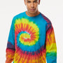 Colortone Mens Long Sleeve Crewneck T-Shirt - Reactive Rainbow