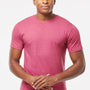 Tultex Mens Premium Short Sleeve Crewneck T-Shirt - Heather Cactus Flower Pink - Closeout