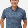 Adidas Mens Camo Moisture Wicking Short Sleeve Polo Shirt - Tech Ink Blue