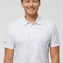 Adidas Mens Camo Moisture Wicking Short Sleeve Polo Shirt - White
