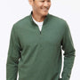 Adidas Mens 3 Stripes Moisture Wicking 1/4 Zip Sweater - Green Oxide Melange