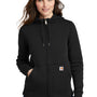Carhartt Womens Clarksburg Full Zip Hooded Sweatshirt Hoodie w/ Pockets - Black