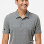 Adidas Mens Pine Tree Moisture Wicking Short Sleeve Polo Shirt - Grey/Black
