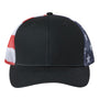 Kati Hats Mens Printed Mesh Snapback Trucker Hat - Black/USA Flag