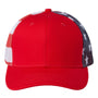 Kati Mens Printed Mesh Snapback Trucker Hat - Red/USA Flag - NEW