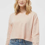 Independent Trading Company Womens Crop Crewneck Sweatshirt - Blush Pink