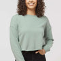 Independent Trading Company Womens Crop Crewneck Sweatshirt - Sage Green
