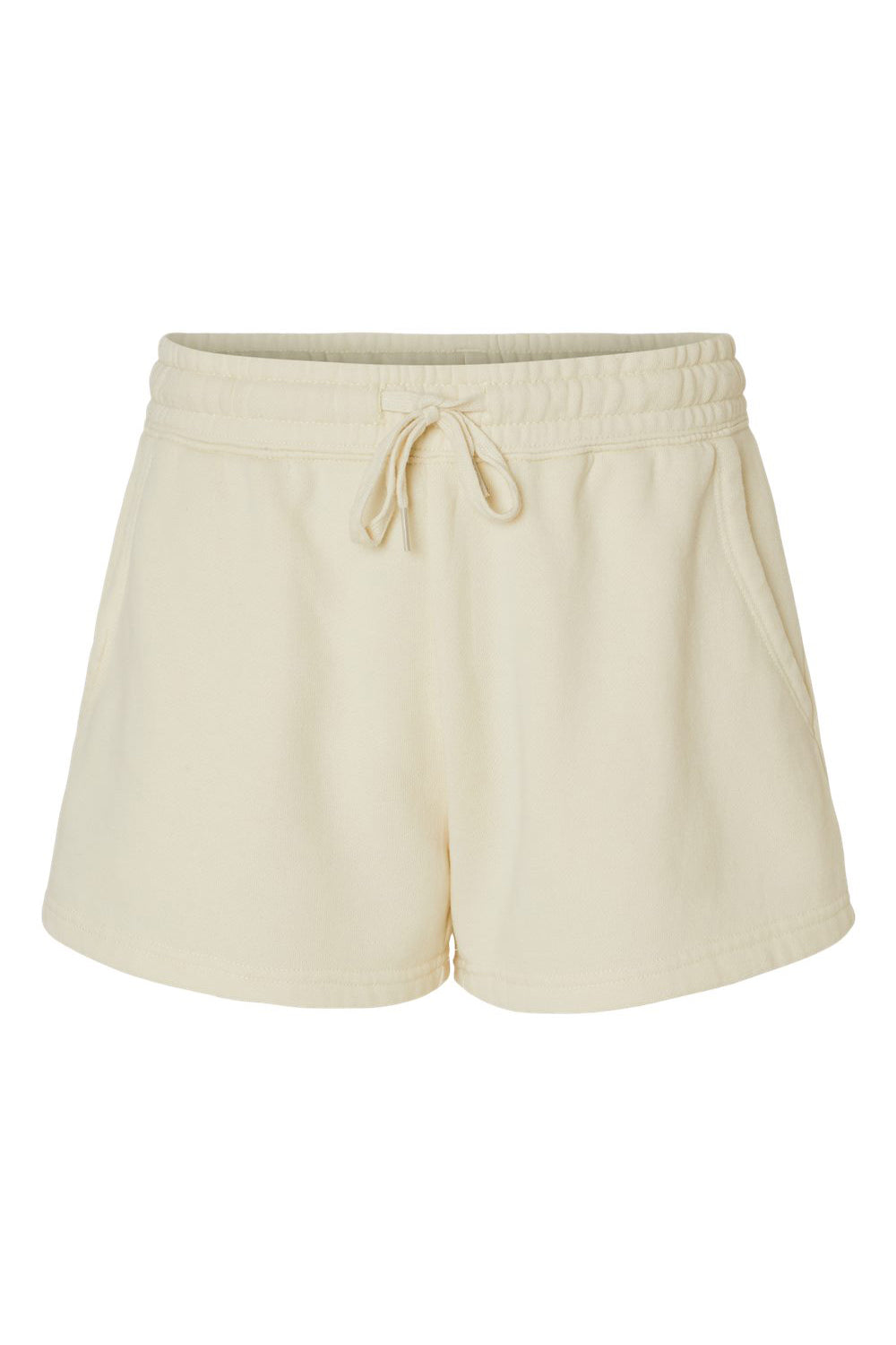 Independent Trading Co. PRM20SRT Womens California Wave Wash Fleece Shorts w/ Pockets Bone Flat Front