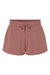 Independent Trading Co. PRM20SRT Womens California Wave Wash Fleece Shorts w/ Pockets Dusty Rose Flat Front