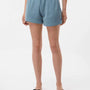 Independent Trading Co. Womens California Wave Wash Fleece Shorts w/ Pockets - Misty Blue - NEW