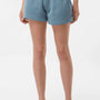 Independent Trading Company Womens California Wave Wash Fleece Shorts w/ Pockets - Misty Blue