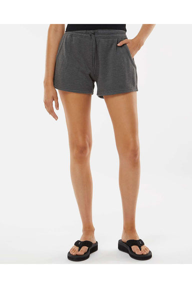 Independent Trading Co. PRM20SRT Womens California Wave Wash Fleece Shorts w/ Pockets Shadow Grey Model Front