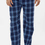 Boxercraft Mens Harley Flannel Pants w/ Pockets - Navy Blue/Columbia Blue