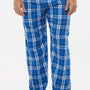 Boxercraft Mens Harley Flannel Pants w/ Pockets - Royal Blue/Silver Grey