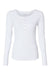 Boxercraft BW2402 Womens Harper Long Sleeve Henley T-Shirt White Flat Front