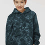 Independent Trading Company Youth Tie-Dye Hooded Sweatshirt Hoodie w/ Pouch Pocket - Black