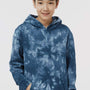 Independent Trading Company Youth Tie-Dye Hooded Sweatshirt Hoodie w/ Pouch Pocket - Navy Blue