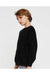 LAT 2225 Youth Elevated Fleece Crewneck Sweatshirt Black Model Side