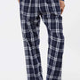 Boxercraft Womens Haley Flannel Pants w/ Pockets - Navy Blue/Silver Grey