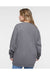 LAT 6925 Mens Elevated Fleece Crewneck Sweatshirt Heather Granite Grey Model Back