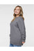 LAT 6925 Mens Elevated Fleece Crewneck Sweatshirt Heather Granite Grey Model Side
