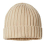 Atlantis Hats Unisex Sustainable Cable Knit Cuffed Beanie - Light Beige