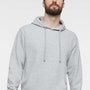 LAT Mens Elevated Fleece Basic Hooded Sweatshirt Hoodie w/ Pouch Pocket - Heather Grey