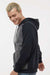 Augusta Sportswear 6865 Mens Eco Revive 3 Season Fleece Hooded Sweatshirt Hoodie Heather Carbon Grey/Black Model Side