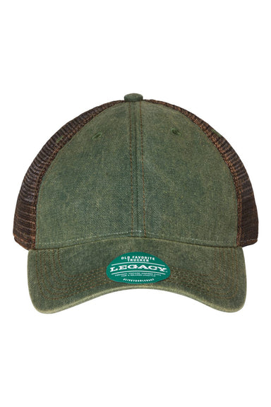 Legacy OFA Mens Old Favorite Trucker Hat Green/Brown Flat Front