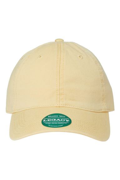 Legacy EZA Mens Relaxed Twill Dad Hat Lemon Yellow Flat Front