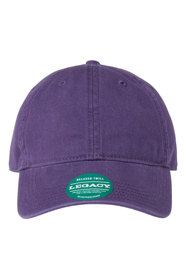 Legacy EZA Mens Relaxed Twill Dad Hat Purple Flat Front