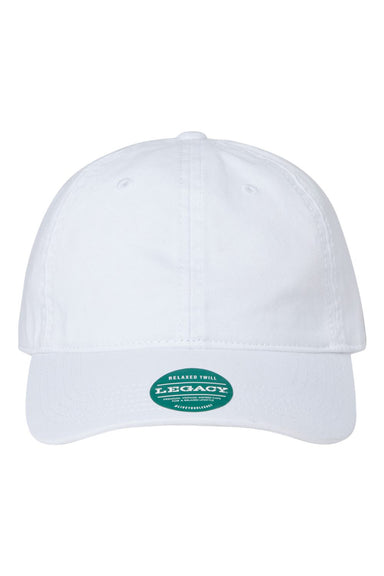 Legacy EZA Mens Relaxed Twill Dad Hat White Flat Front