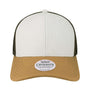 Legacy Hats Mens Mid Pro Snapback Trucker Hat - White/Caramel/Brown