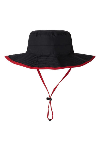 The Game GB400 Mens Ultralight Boonie Hat Black/Red Flat Front