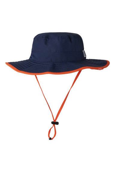 The Game GB400 Mens Ultralight Boonie Hat Navy Blue/Orange Flat Front