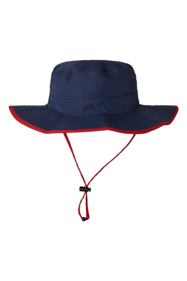 The Game GB400 Mens Ultralight Boonie Hat Navy Blue/Red Flat Front